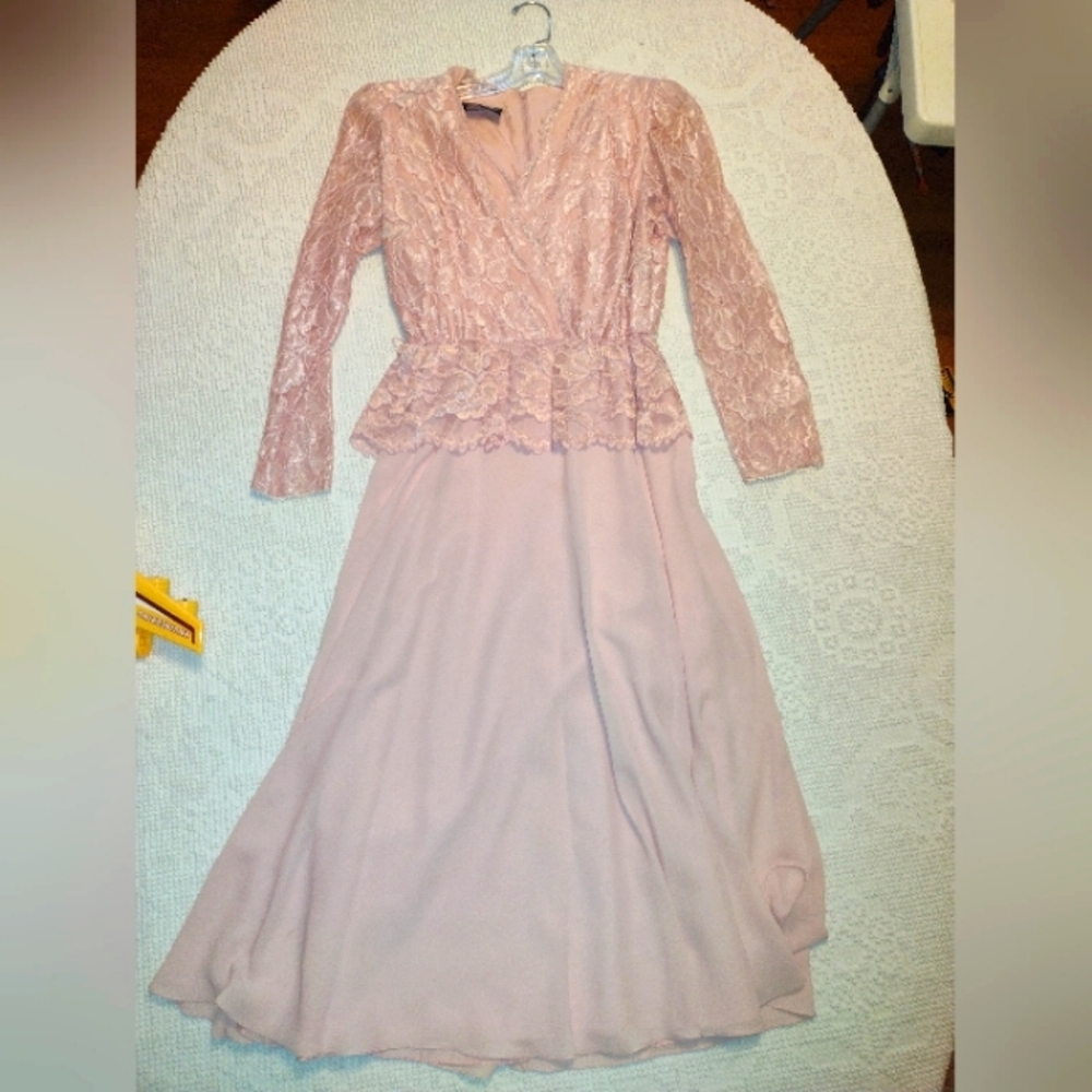 Pink lace gown